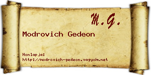 Modrovich Gedeon névjegykártya